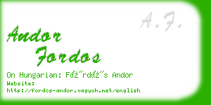 andor fordos business card